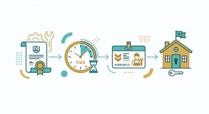 vocational certificate → 18-month job-search clock → skilled-worker card → permanent residence